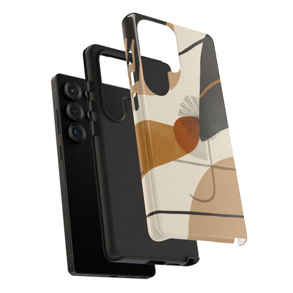 Abstract Earth Tone Phone Case — Mid-Century Minimalist Tough Case