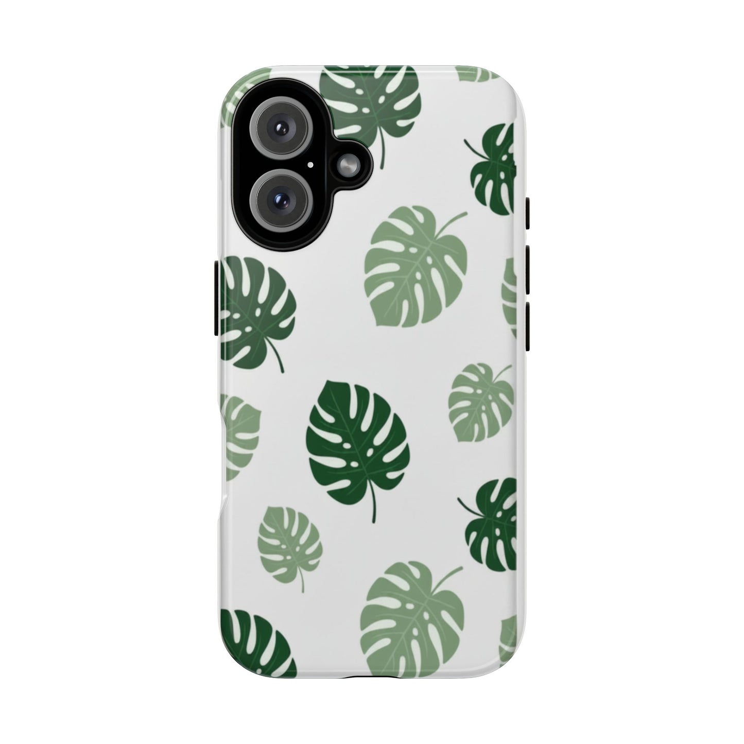 Monstera Leaf Tough Phone Case – Tropical Green Palm Pattern Protective Cover