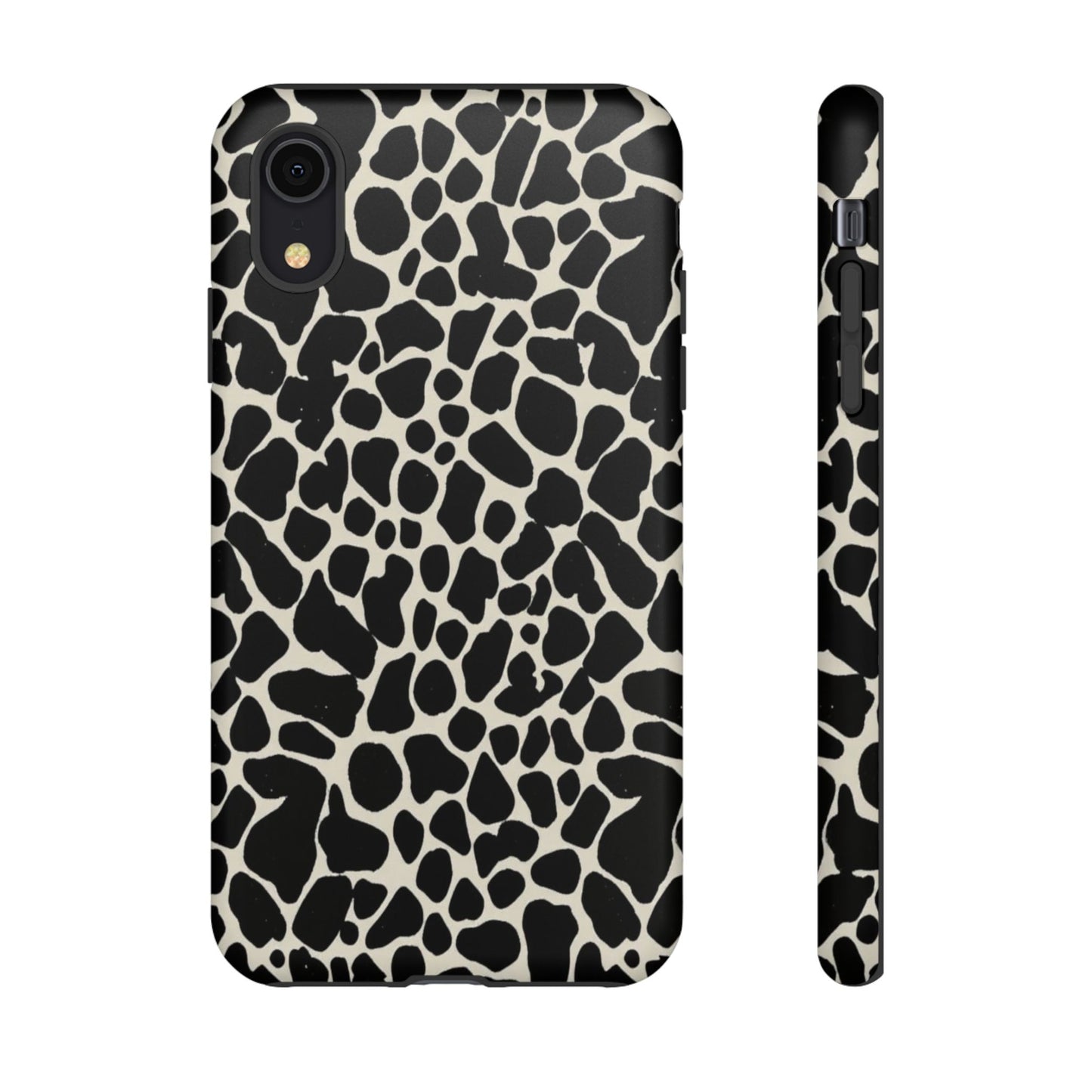 Black and White Cowhide Phone Case — Protective Tough Case
