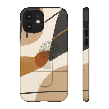 Abstract Earth Tone Phone Case — Mid-Century Minimalist Tough Case
