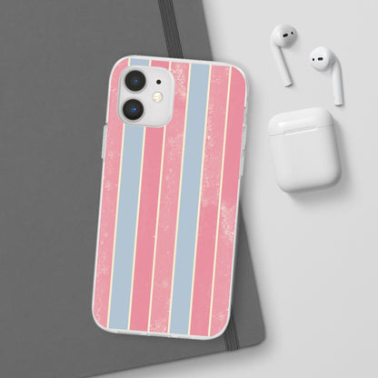 Striped Pink & Blue Phone Case — Retro Pastel Flexi Case