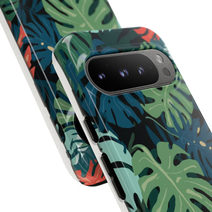 Tropical Monstera Phone Case — Colorful Leaf Protective Tough Case