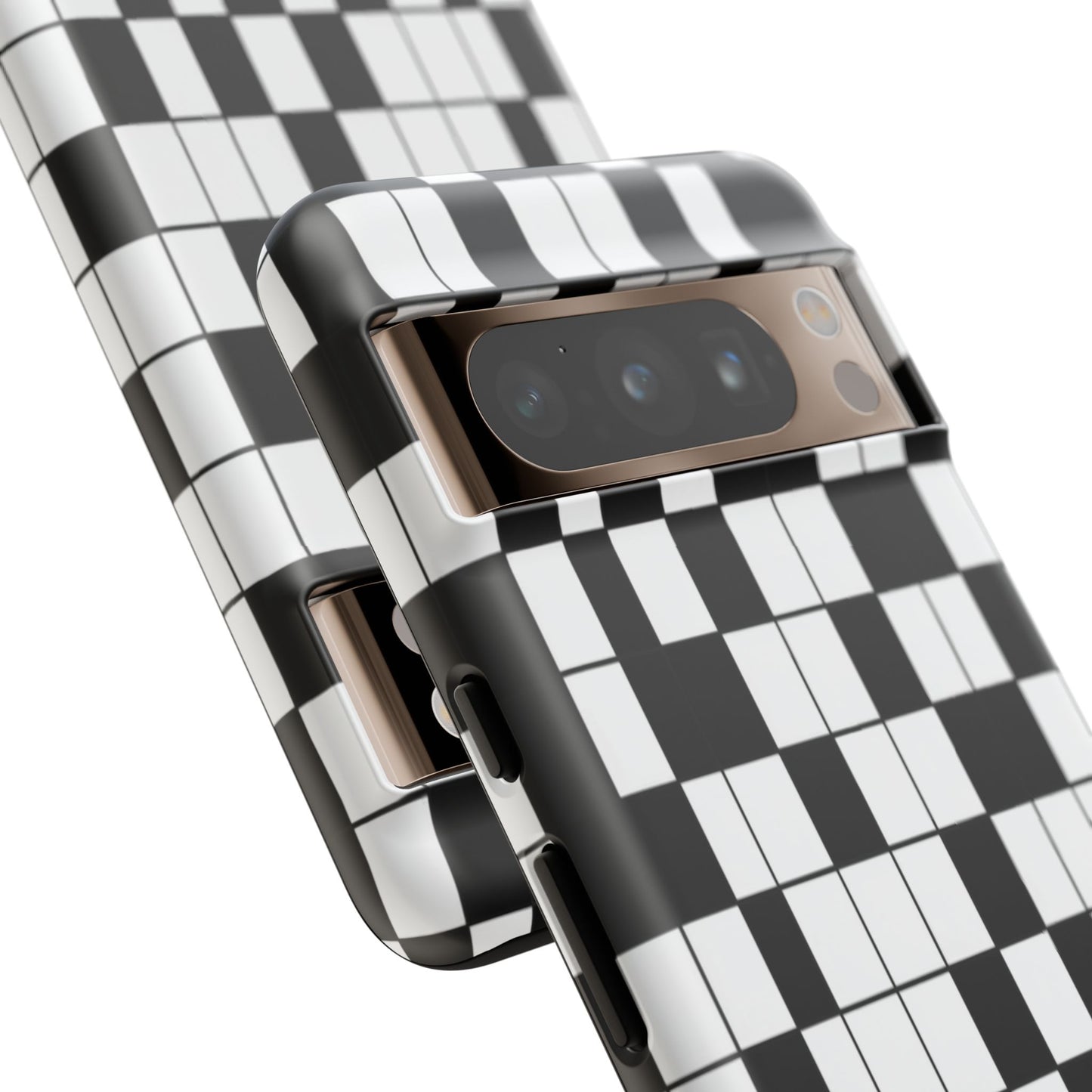 Crossword Grid Phone Case — Black & White Puzzle Pattern Tough Phone Cover