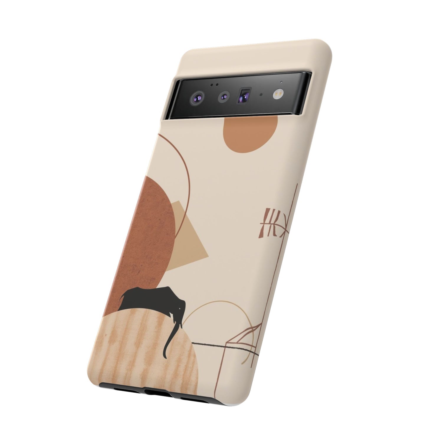 Abstract Earth Tones Phone Case — Minimal Geometric Design