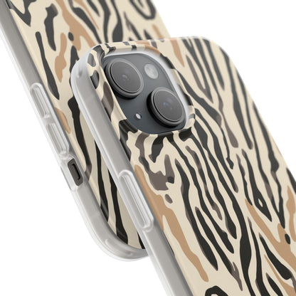 Zebra Stripe Phone Case – Neutral Animal Print Flexi Case
