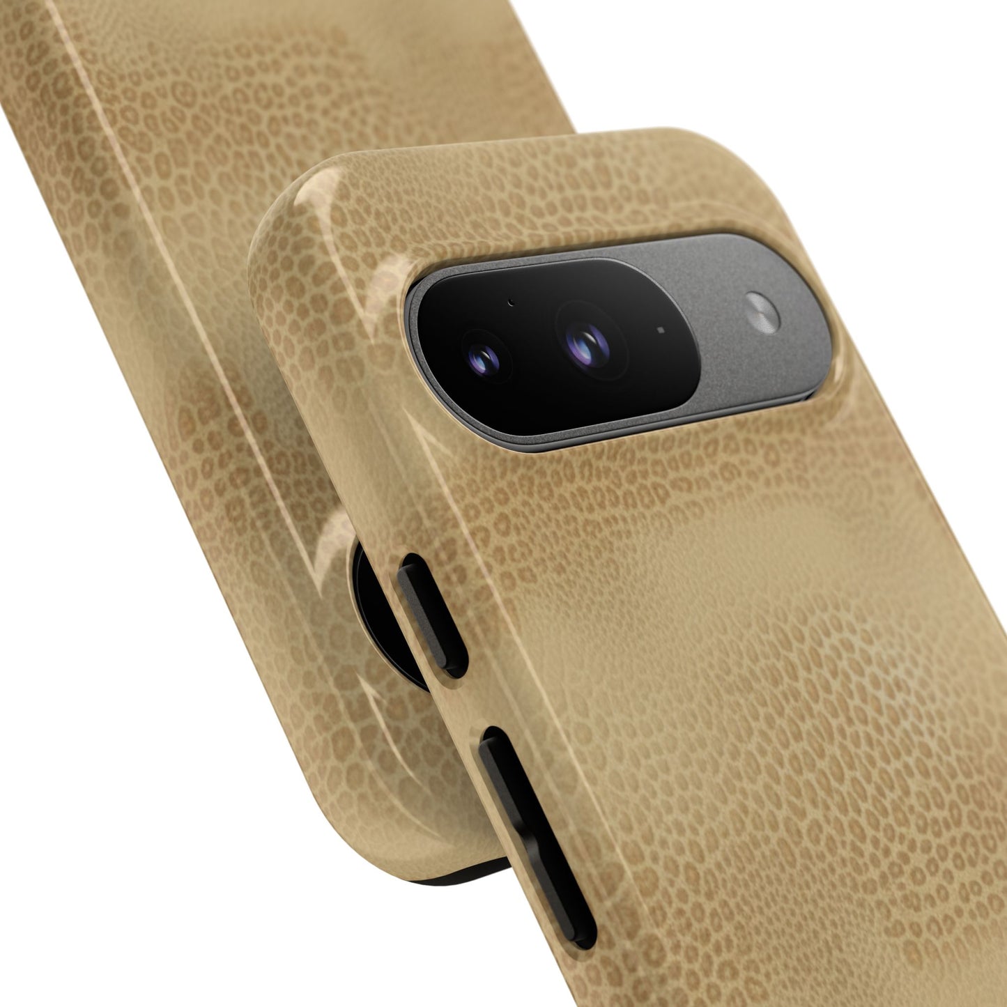 Tan Distressed Leather Texture Phone Case — Rugged Protective iPhone Cover