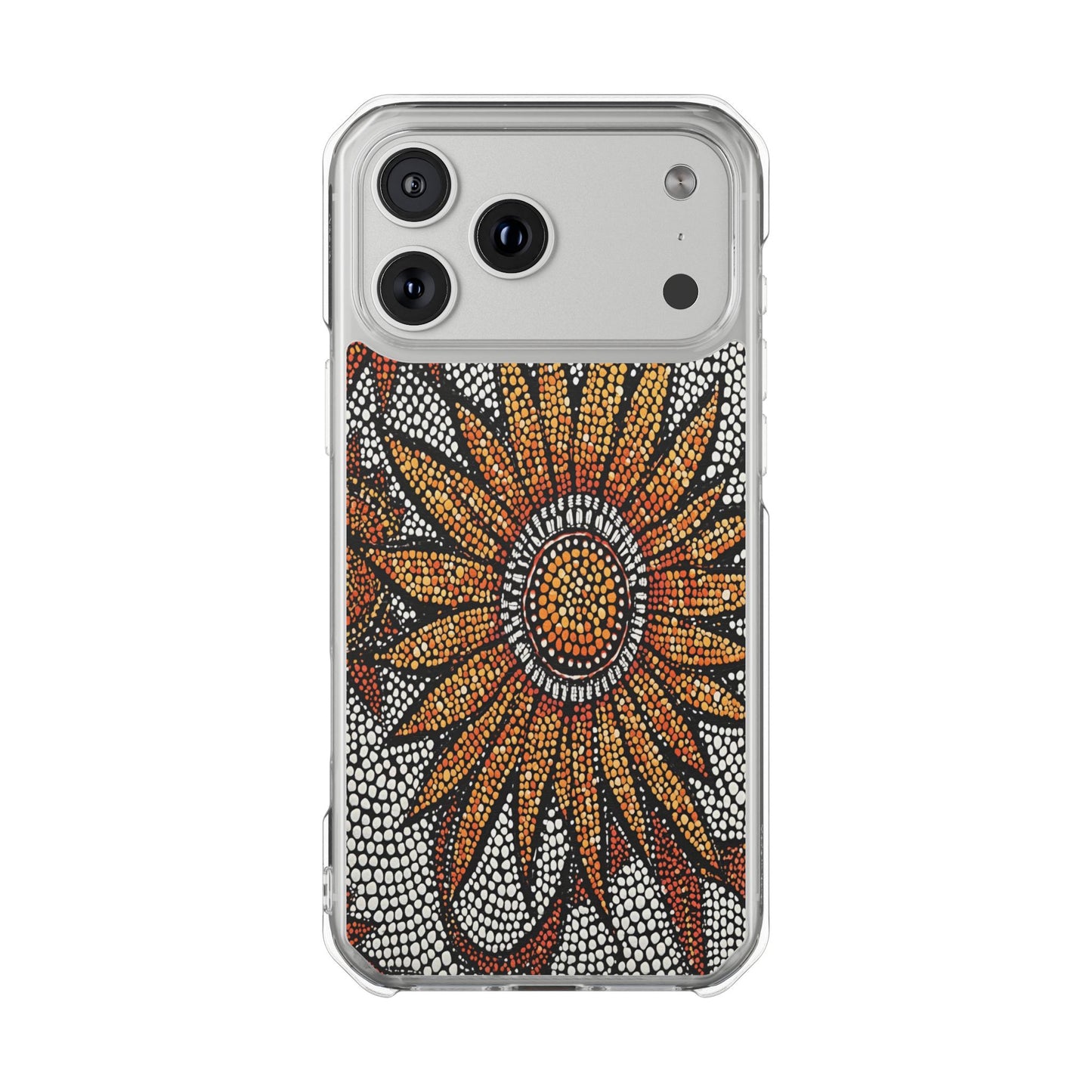 Clear Impact Phone Case — Mosaic Sunflower Magnetic Protective Case