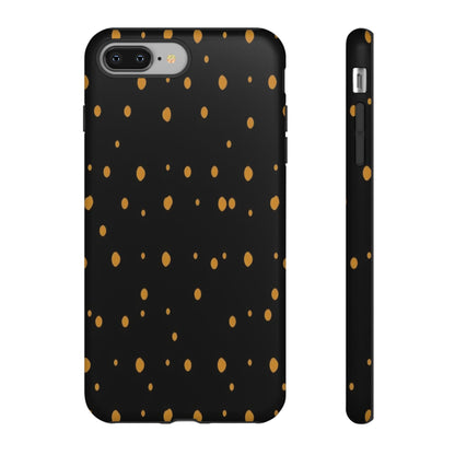 Black & Gold Dot Tough Phone Case — Protective Sparkle Pattern