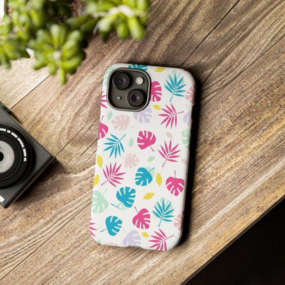 Tropical Leaf Phone Case — Colorful Pastel Monstera & Palm iPhone Case