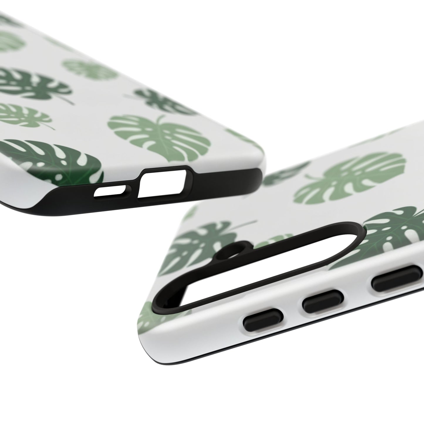 Monstera Leaf Tough Phone Case – Tropical Green Palm Pattern Protective Cover