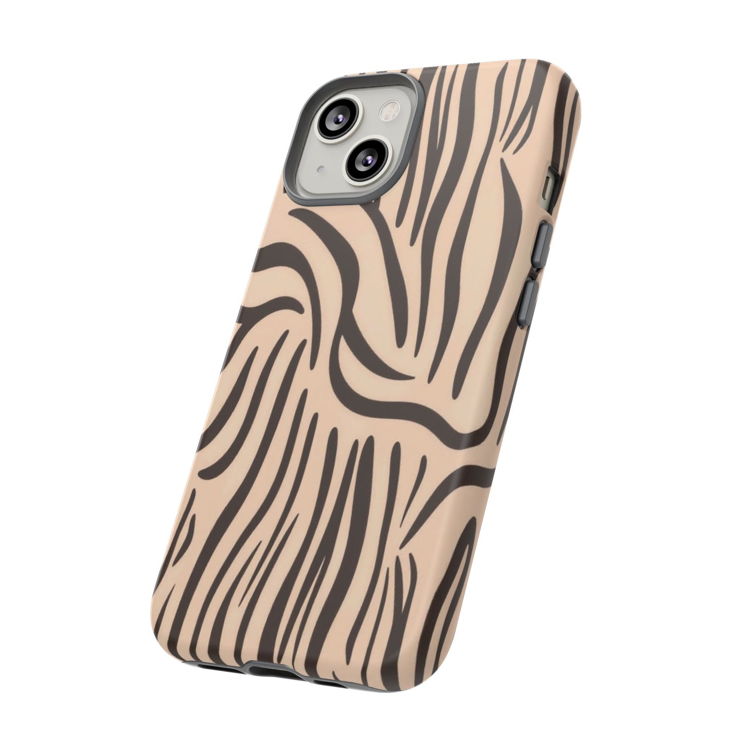 Zebra Stripe Tough Phone Case – Neutral Animal Print Protective Cover