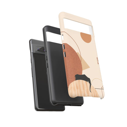 Abstract Earth Tones Phone Case — Minimal Geometric Design