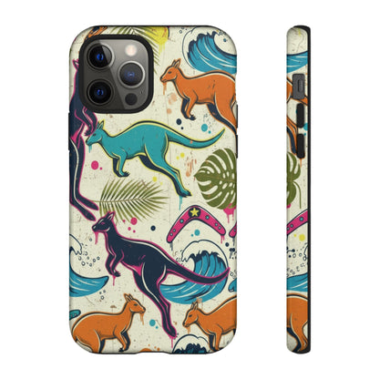 Tough Cases — Colorful Surfing Kangaroo Phone Case