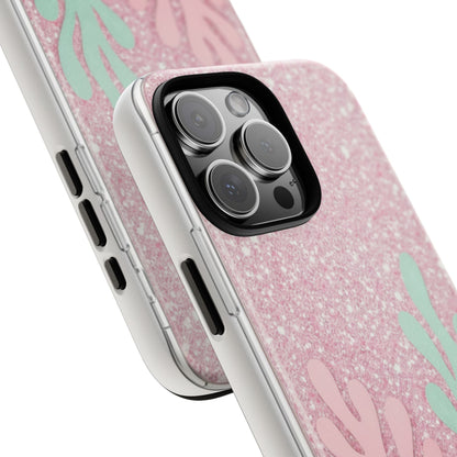 Pink Glitter Seaweed Tough Case - Sparkle Protective Phone Cover