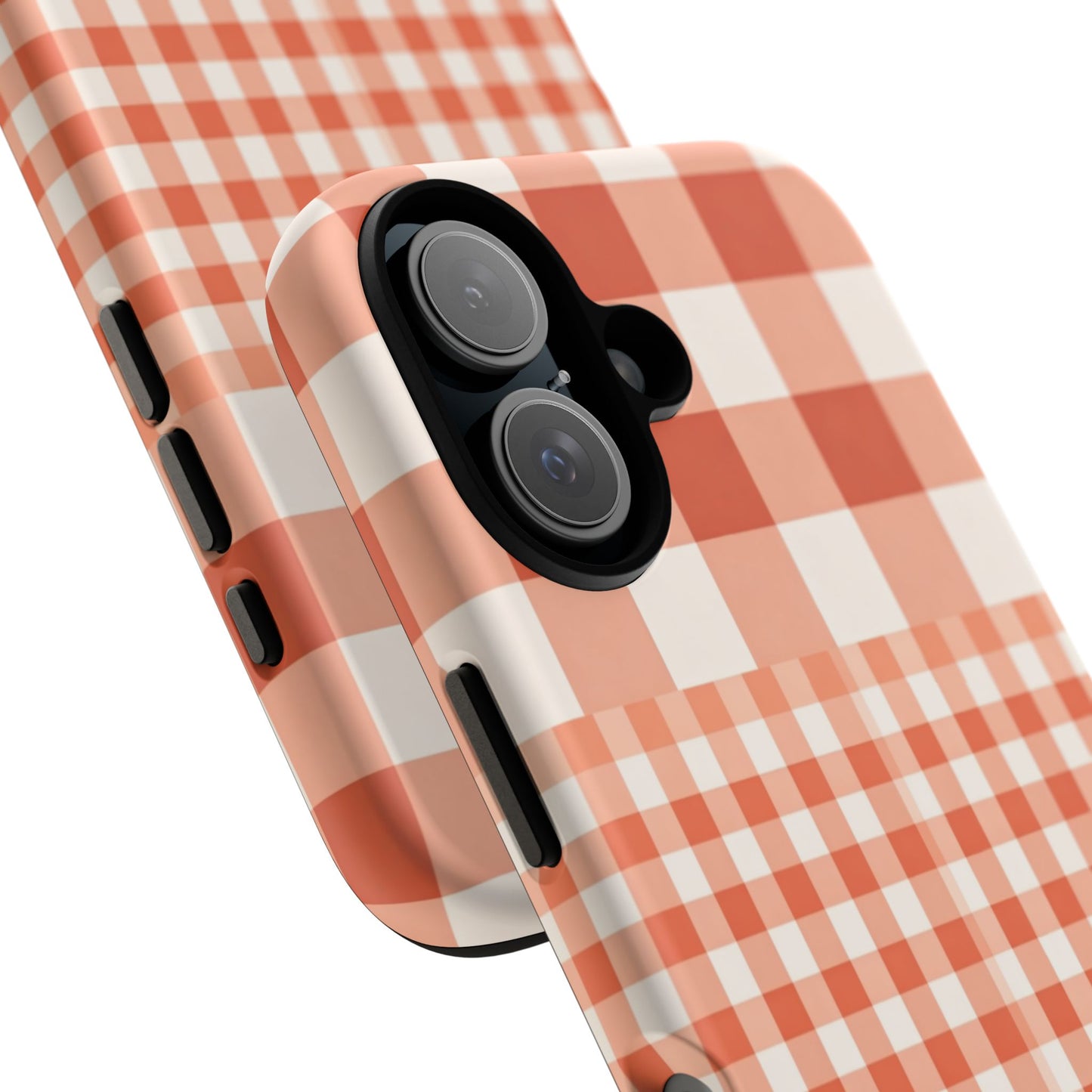 Buffalo Check Tough Phone Case — Orange Gingham Protective Cover
