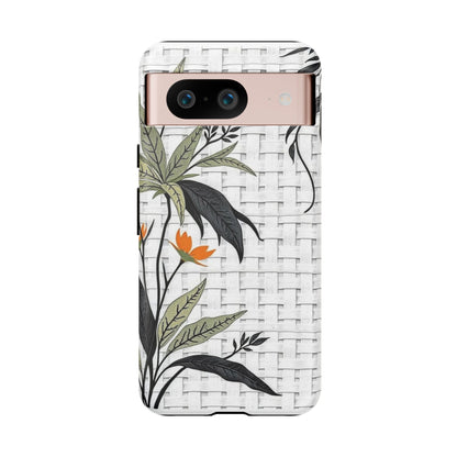 Floral Woven Tough Phone Case — Protective Botanical iPhone Cover