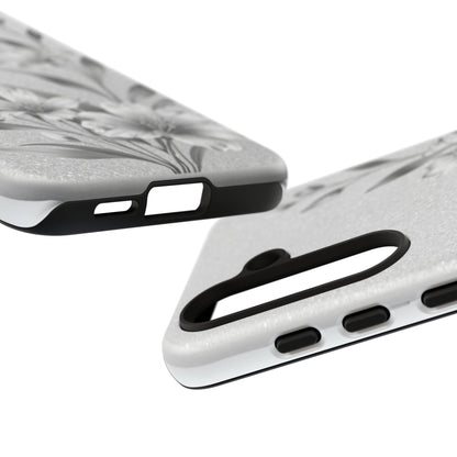 Floral Monochrome Phone Case — Elegant Black & White Lily Design