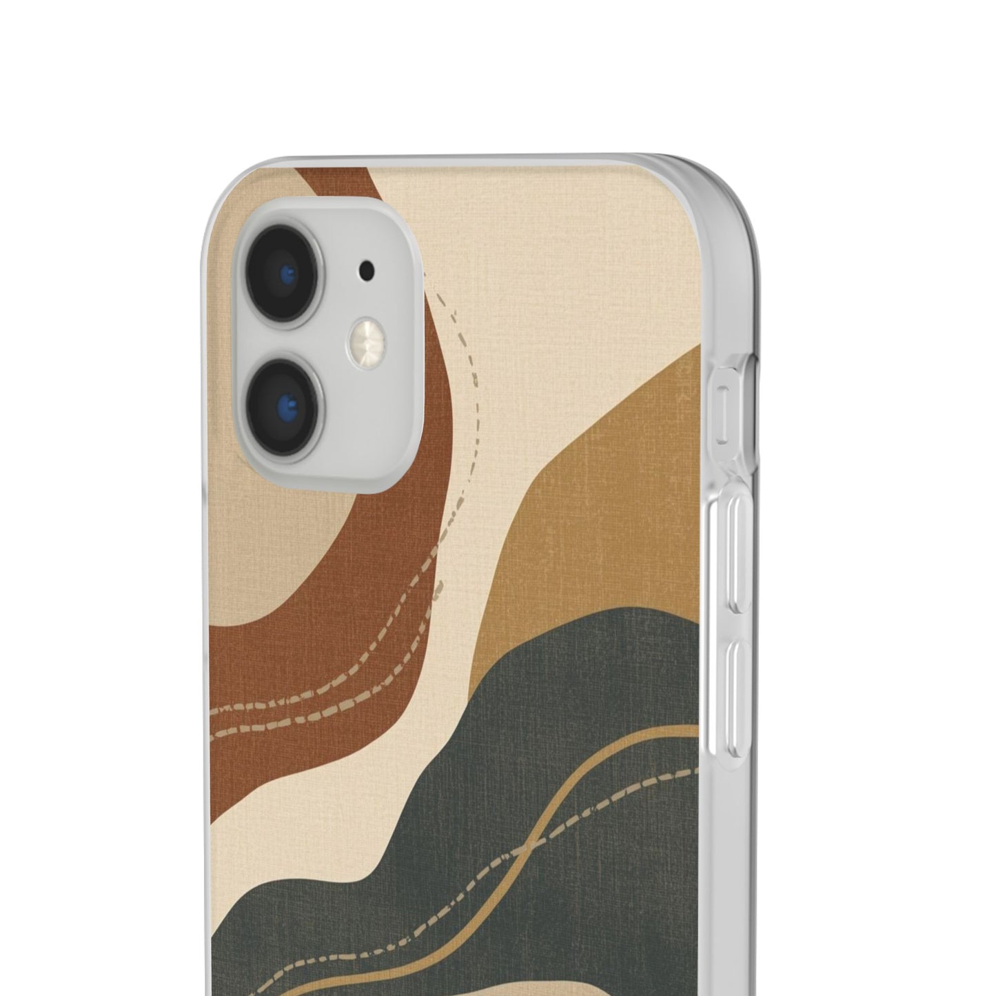 Abstract Earth Tone Phone Case — Boho Wavy Flexi Case