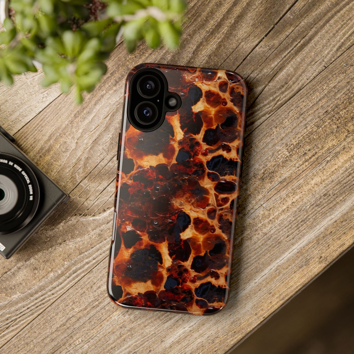 Tortoiseshell Phone Case — Protective iPhone Cover with Classic Amber Pattern