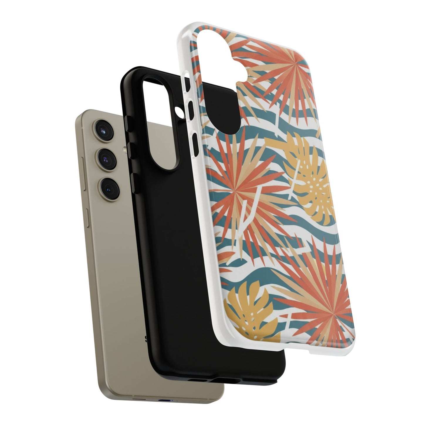 Tropical Palm Tough Phone Case – Retro Wave Floral Protective Cover