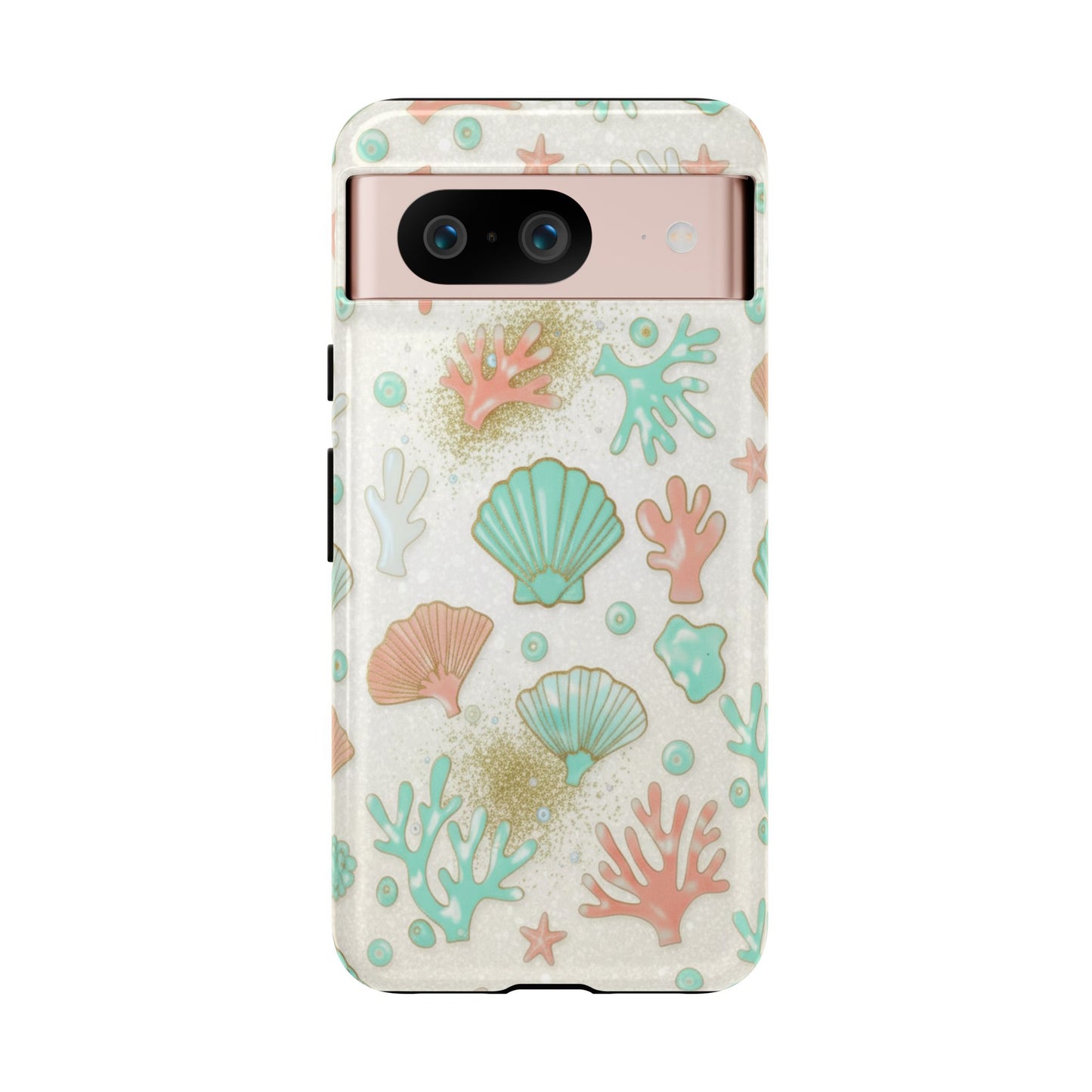Seashell Coral Phone Case — Pastel Beach Shells Protective Tough Case