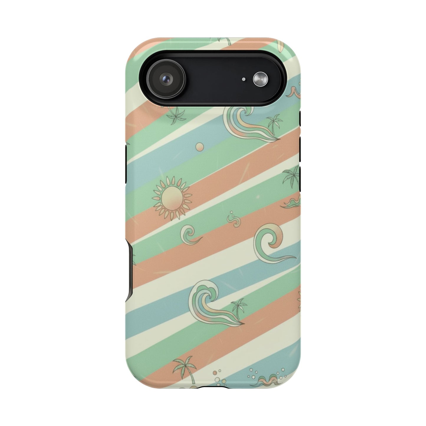 Magnetic Impact-Resistant Phone Case — Retro Surf Stripes
