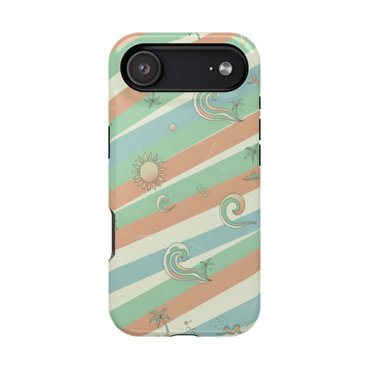 Magnetic Impact-Resistant Phone Case — Retro Surf Stripes