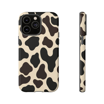 Cow Print Phone Case — Black & Cream Protective  Case