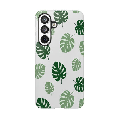Monstera Leaf Phone Case — Tropical Green Pattern Tough Case
