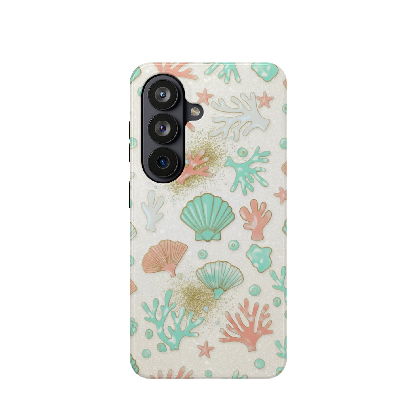 Sea Shells Magnetic Impact Phone Case — Pastel Coral & Teal Beach Design