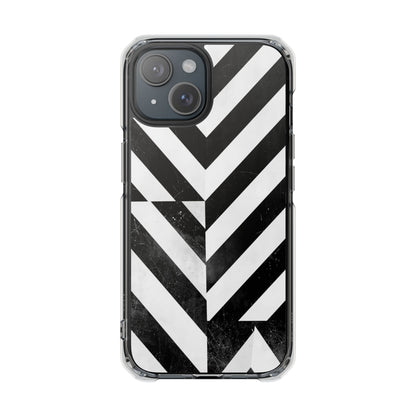 Clear Magnetic Phone Case — Bold Black & White Chevron Impact Design