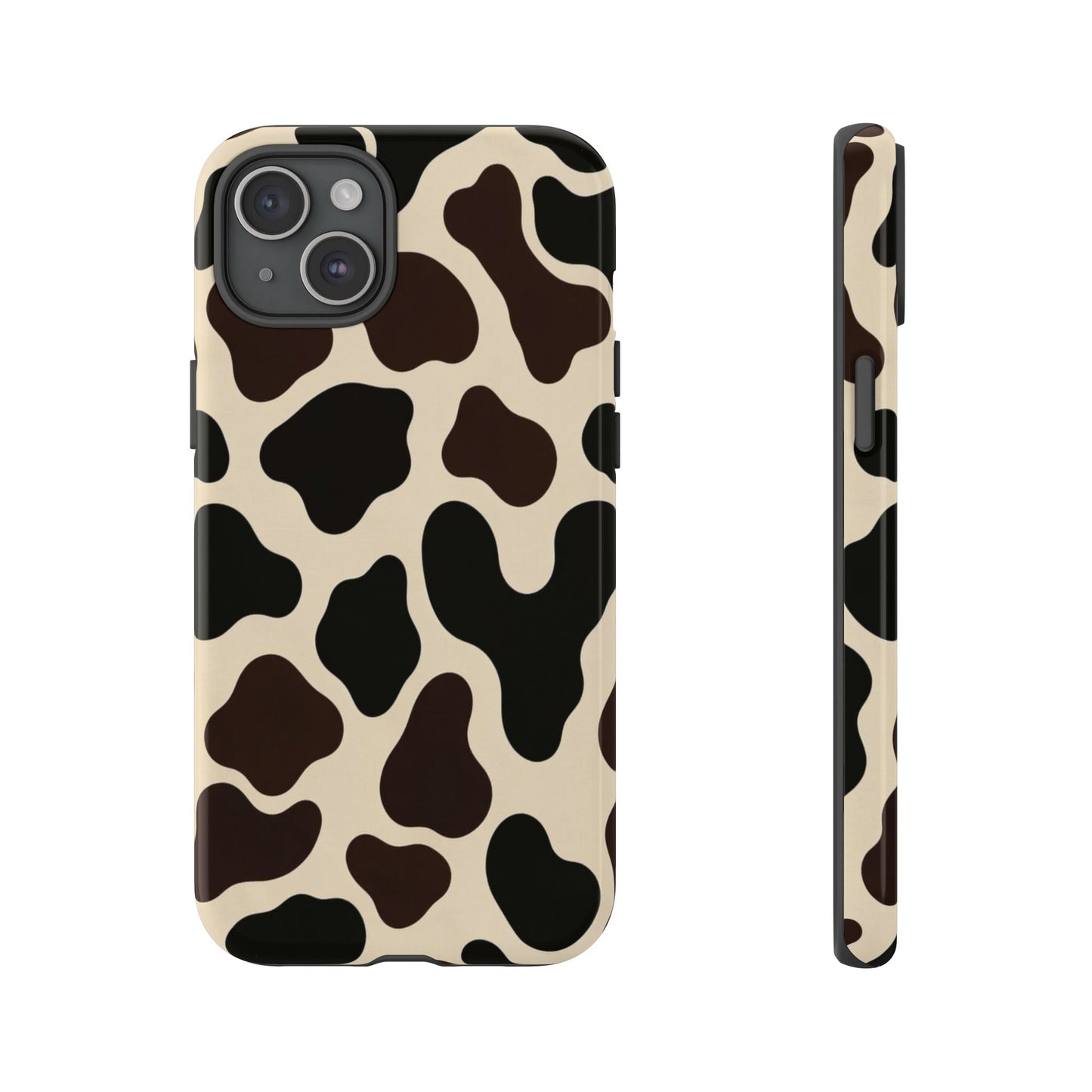 Cow Print Phone Case — Black & Cream Protective  Case