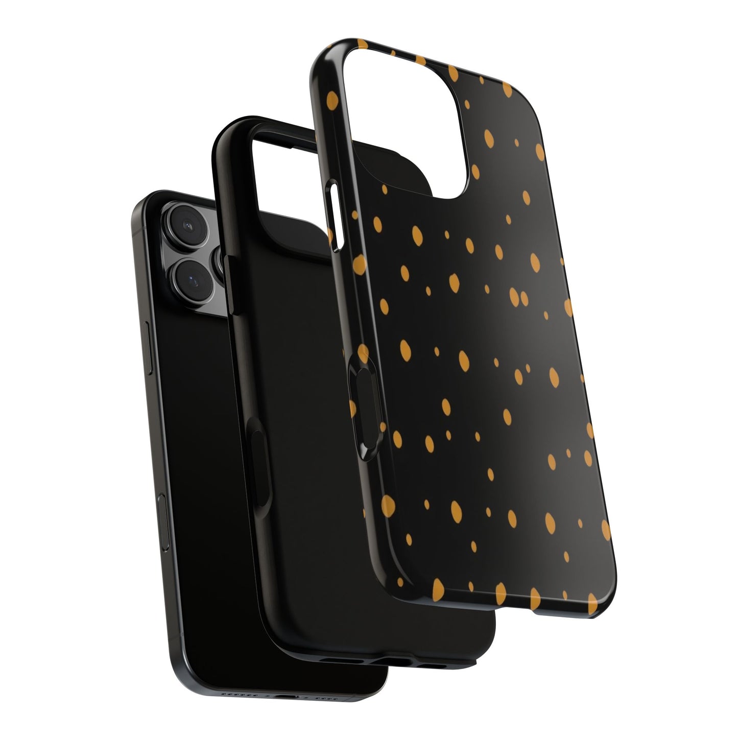 Black & Gold Dot Tough Phone Case — Protective Sparkle Pattern