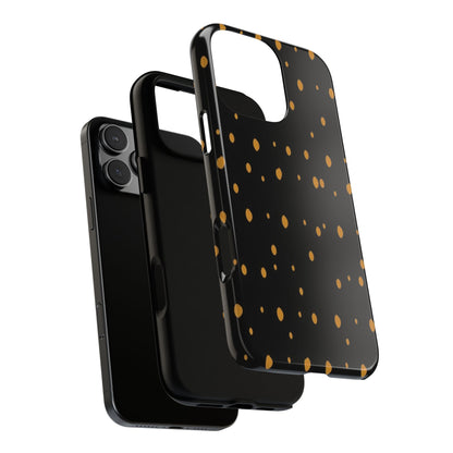 Black & Gold Dot Tough Phone Case — Protective Sparkle Pattern
