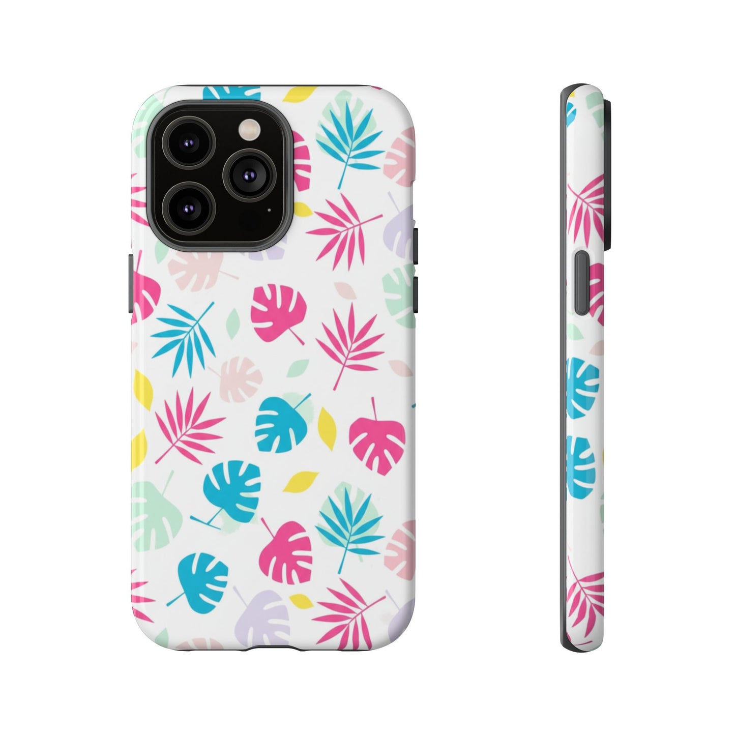 Tropical Leaf Phone Case — Colorful Pastel Monstera & Palm iPhone Case