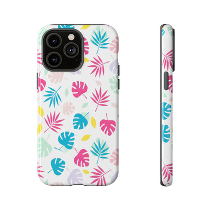 Tropical Leaf Phone Case — Colorful Pastel Monstera & Palm iPhone Case