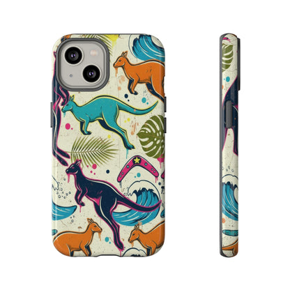 Tough Cases — Colorful Surfing Kangaroo Phone Case