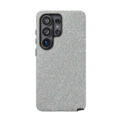 Glitter Silver Tough Phone Case — Sparkling Protective Phone Case