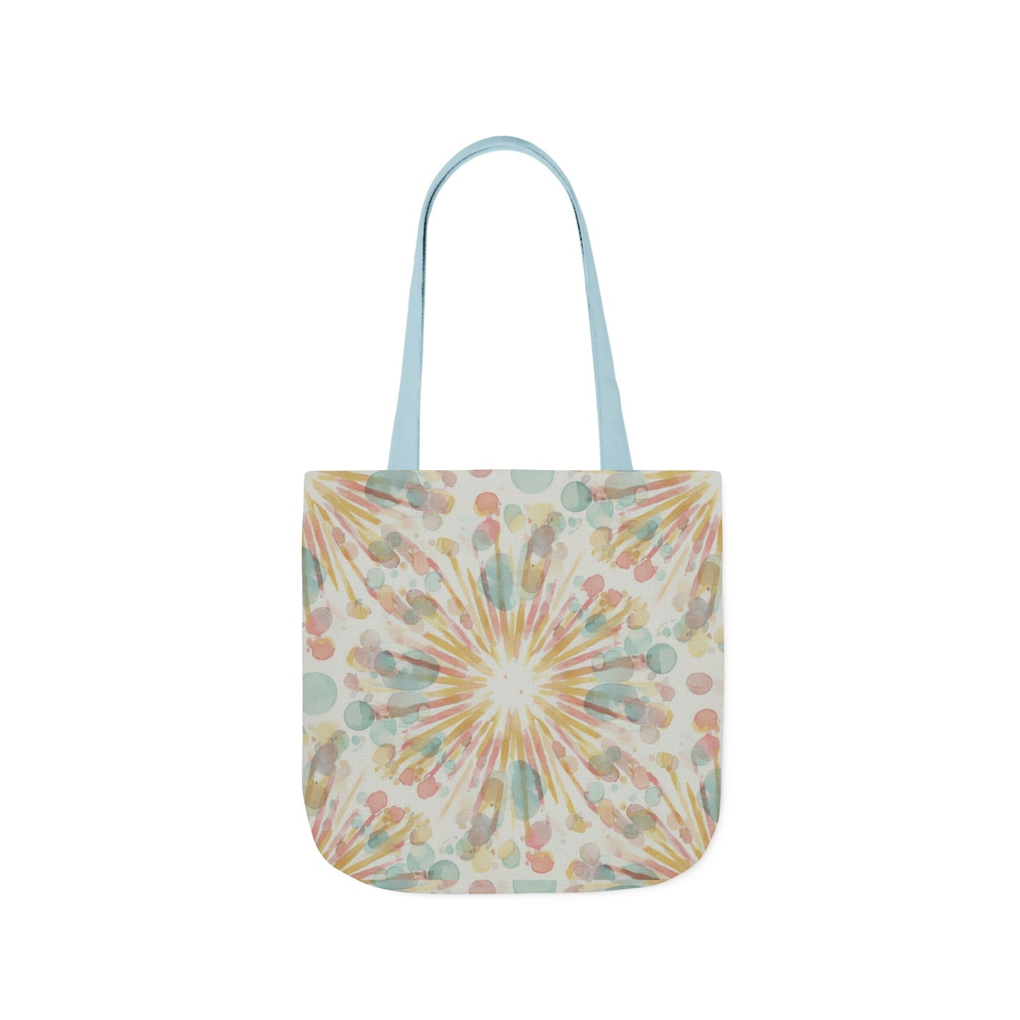 Boho Sunburst Canvas Tote Bag — Pastel Tie-Dye Beach & Market Bag