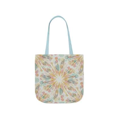 Boho Sunburst Canvas Tote Bag — Pastel Tie-Dye Beach & Market Bag