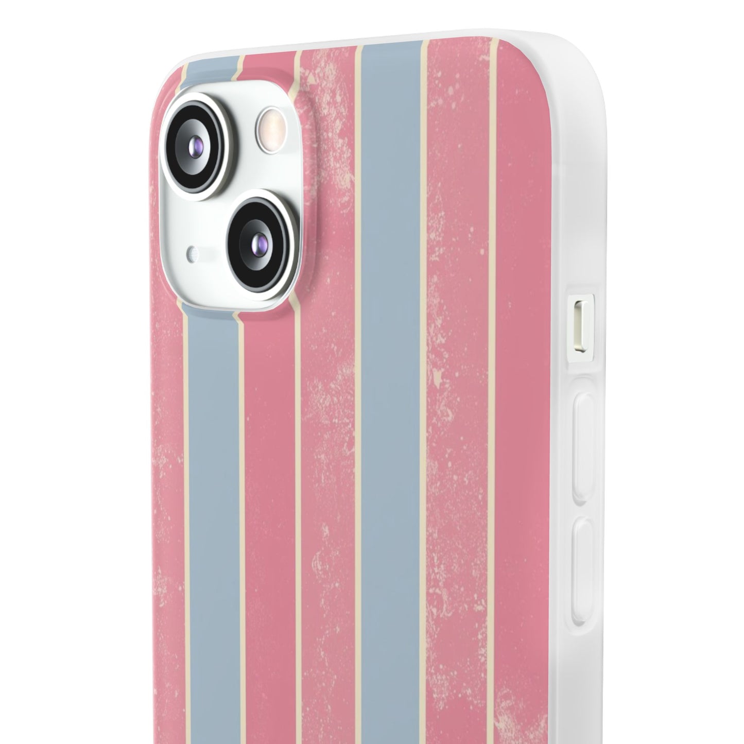 Striped Pink & Blue Phone Case — Retro Pastel Flexi Case