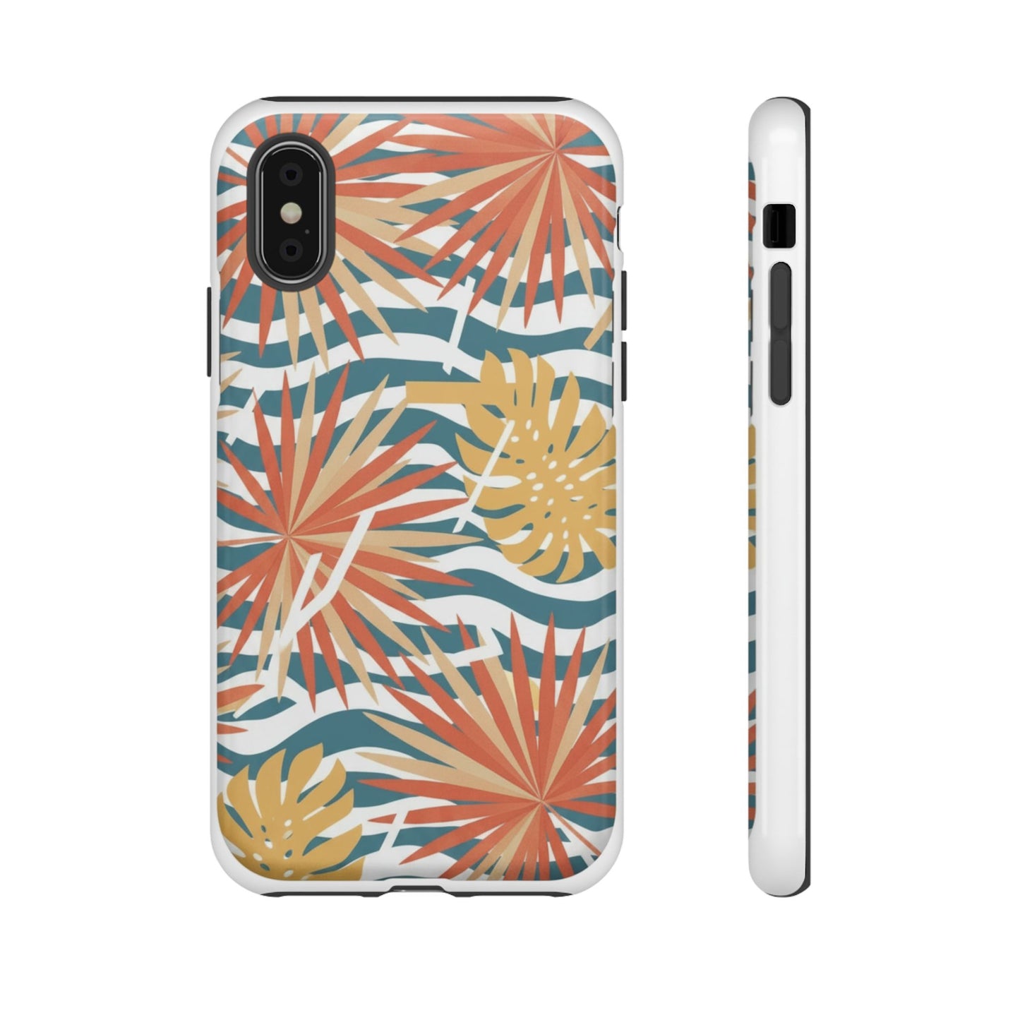 Tropical Palm Tough Phone Case – Retro Wave Floral Protective Cover