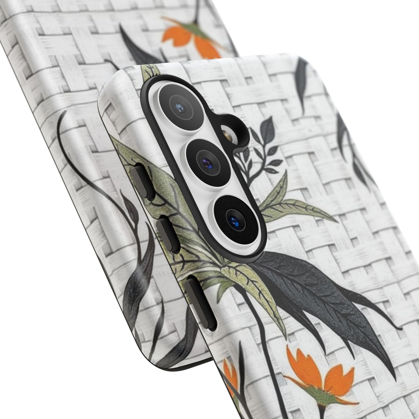 Floral Woven Tough Phone Case — Protective Botanical iPhone Cover