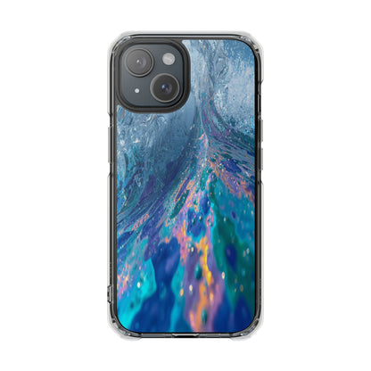 Clear Magnetic Impact Phone Case — Blue Ocean Abstract Design