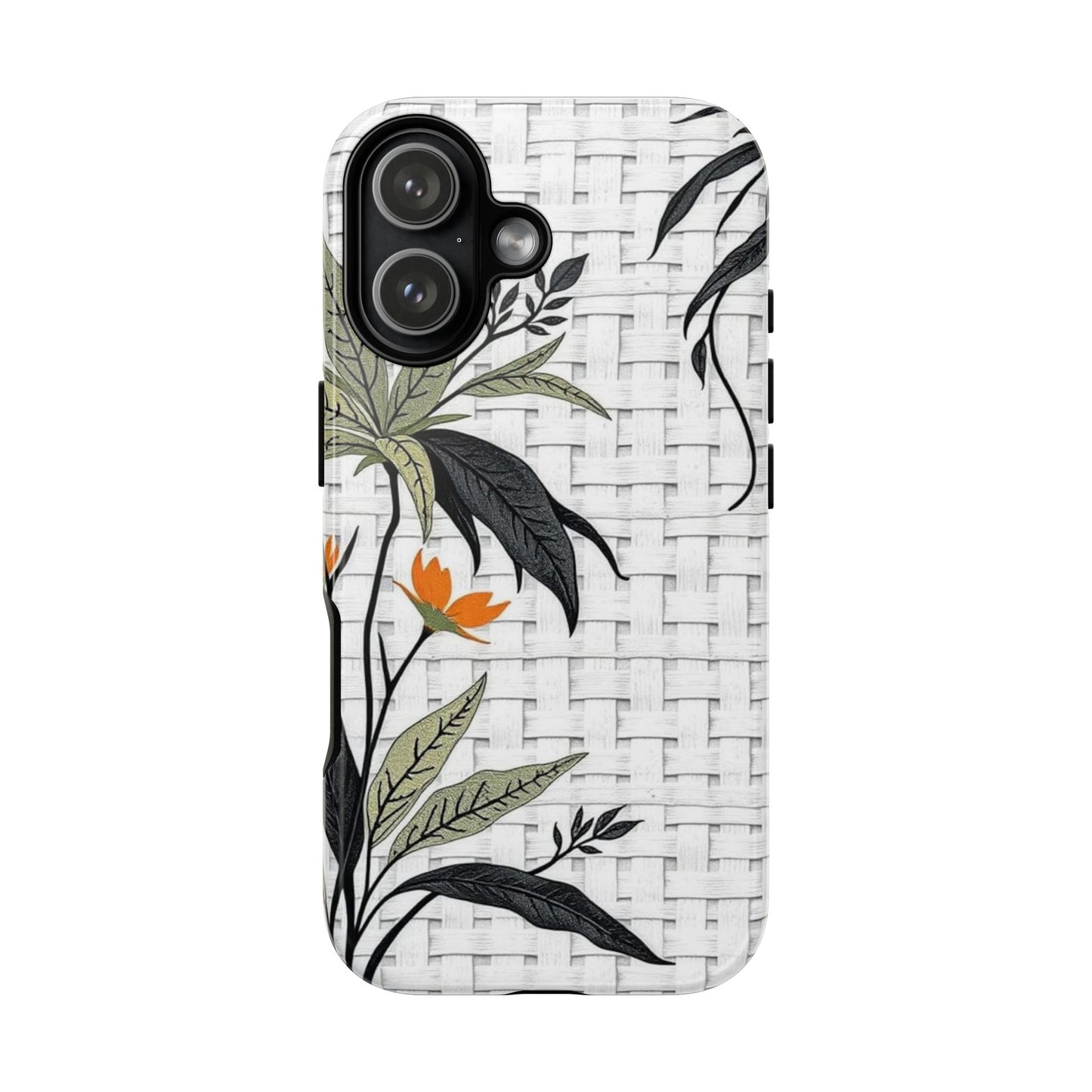 Floral Woven Tough Phone Case — Protective Botanical iPhone Cover