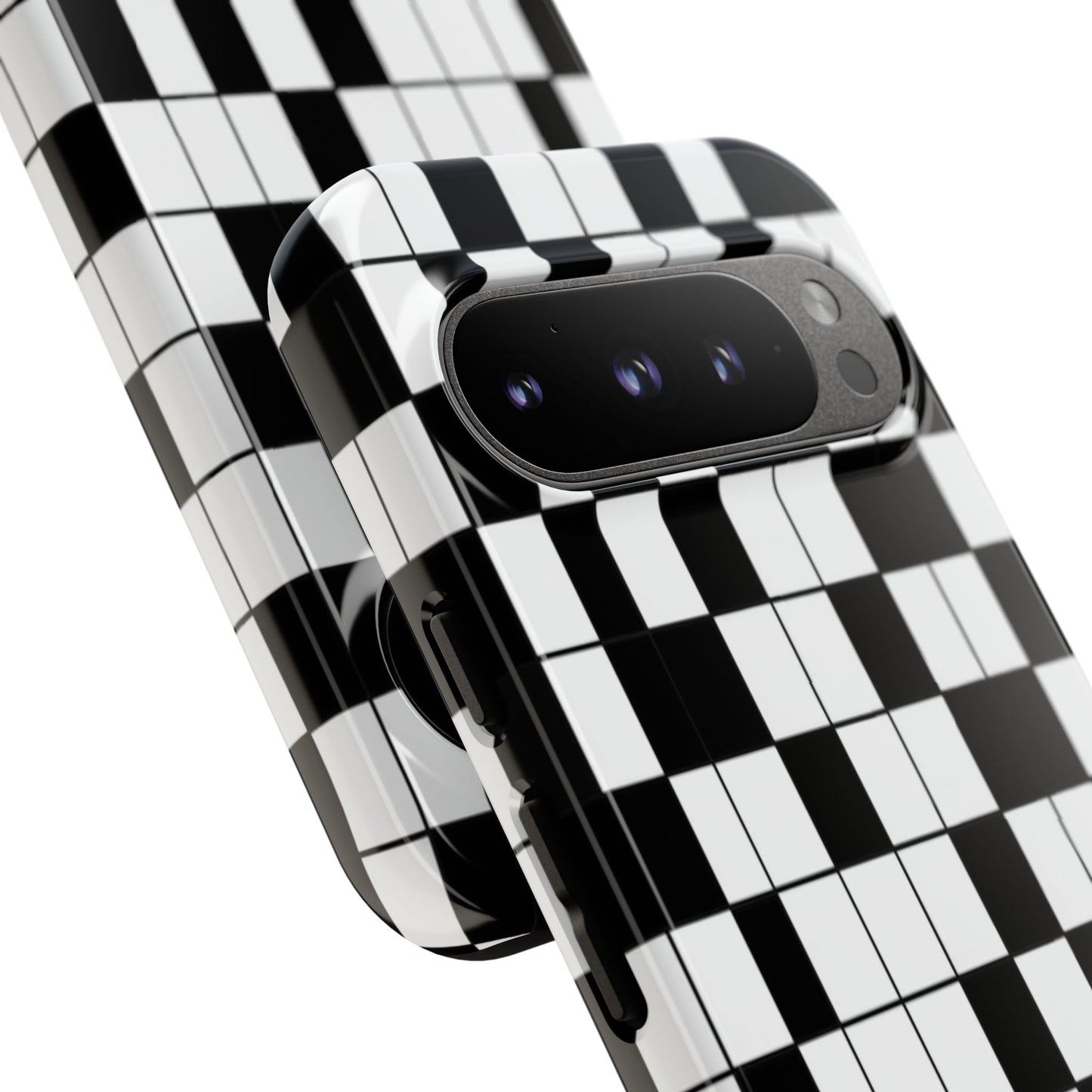Crossword Grid Phone Case — Black & White Puzzle Pattern Tough Phone Cover