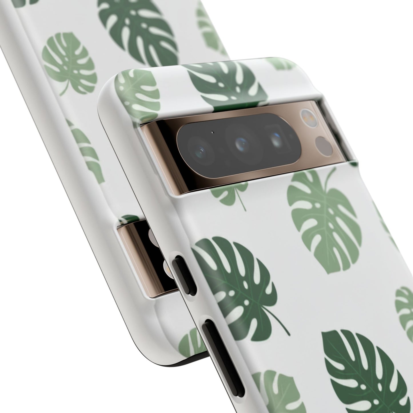 Monstera Leaf Tough Phone Case – Tropical Green Palm Pattern Protective Cover