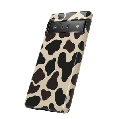 Cow Print Phone Case — Black & Cream Protective  Case
