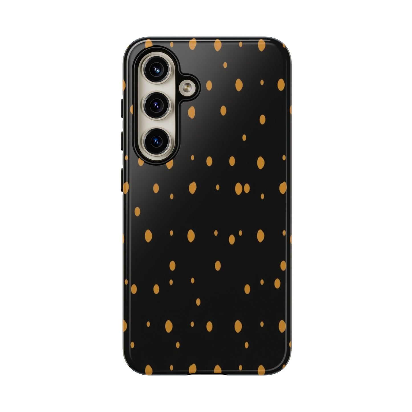 Black & Gold Dot Tough Phone Case — Protective Sparkle Pattern