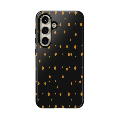 Black & Gold Dot Tough Phone Case — Protective Sparkle Pattern